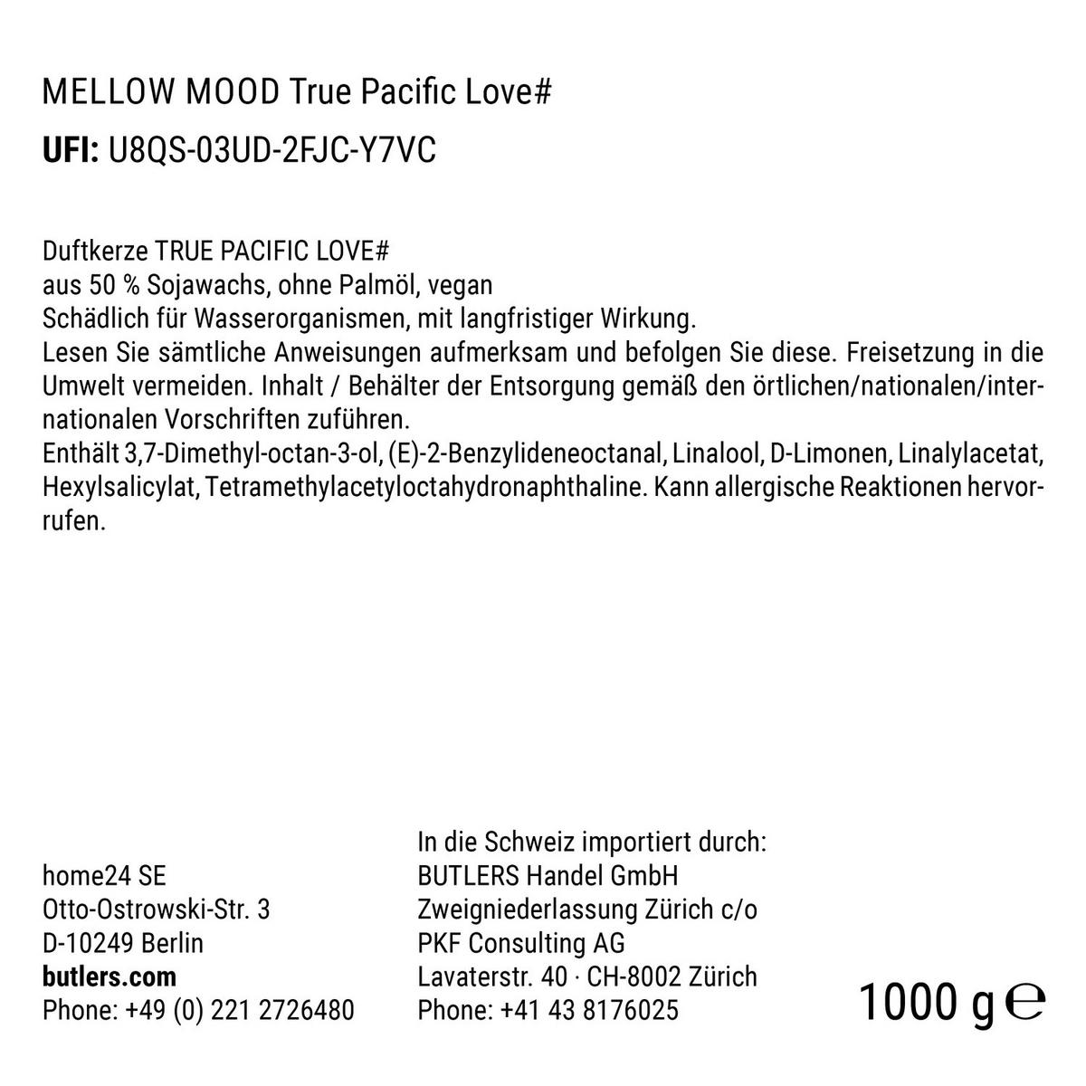 DUFTKERZE Mellow Mood True Pacific Love - Mintgrün, Paraffin (8cm) - Butlers