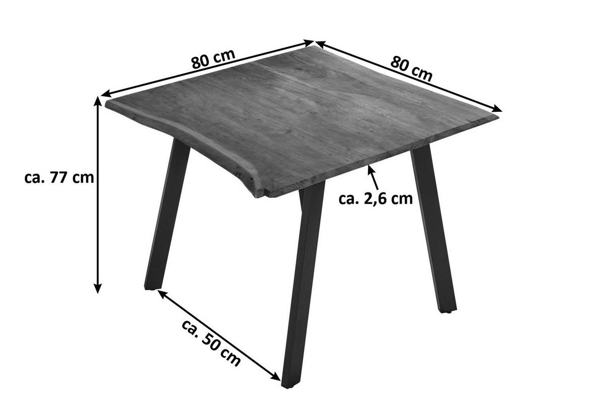 ESSTISCH LAXMI - Schwarz/Braun, Holz/Metall (80/80/77cm) - SAM