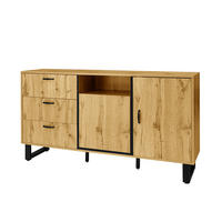 SIDEBOARD Holzeffekt 150/38/77 cm - Braun, Holzwerkstoff/Metall (38/76.5/150cm) - Urban Meuble