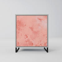 SIDEBOARD CRANE DANCE, Grau, 57,5x42x67,5 cm, Schwarze Metall-Rahmenfüße - Multicolor/Schwarz, Holzwerkstoff/Metall (57.5/67.5/42cm) - SpaceRebels