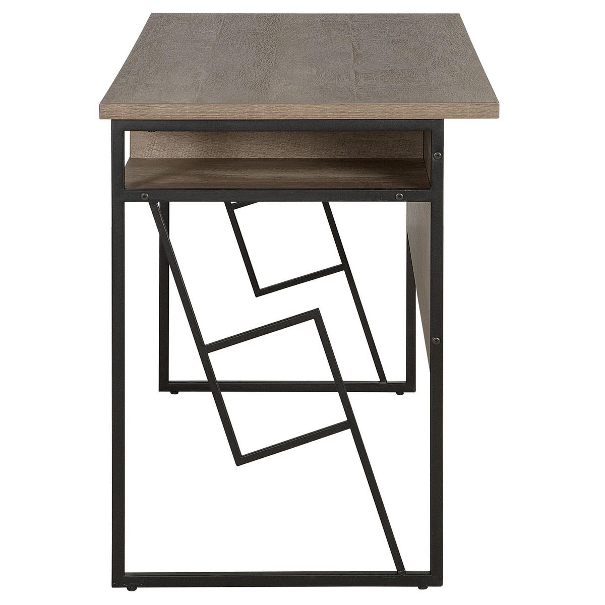 SCHREIBTISCH dunkler Holzfarbton 120/60/76 cm Forres - Dunkelgrau, Holzwerkstoff (60/120/76cm) - Beliani