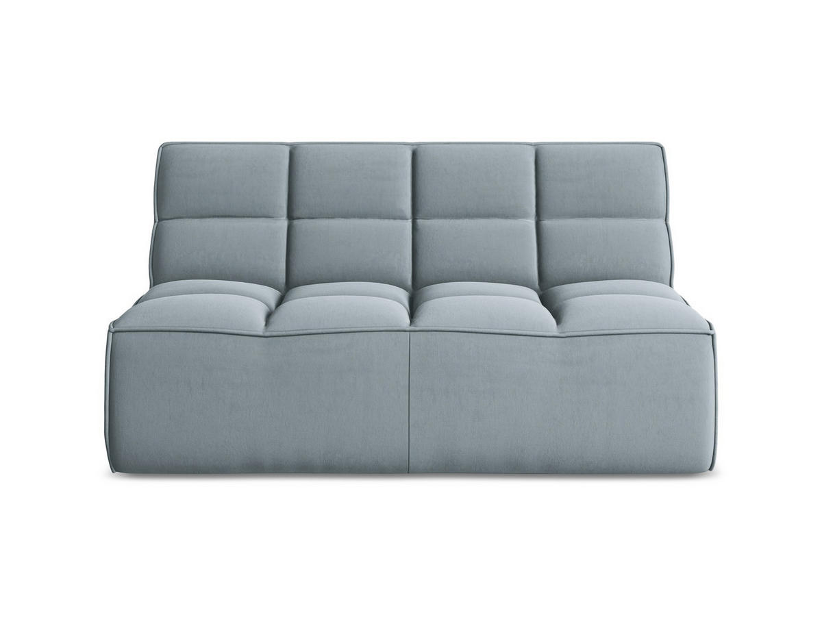 2-SITZER-SOFA Samt Stoff Blau - Blau/Schwarz, Kunststoff/Textil (160/75/93cm) - Makamii