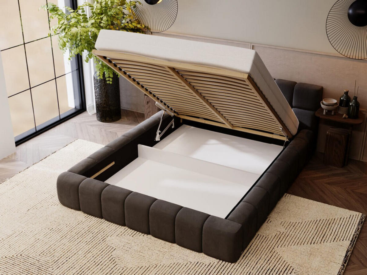 POLSTERBETT Alicante 180x200 Anthracite - Anthrazit, Textil (180/200cm) - Graingold