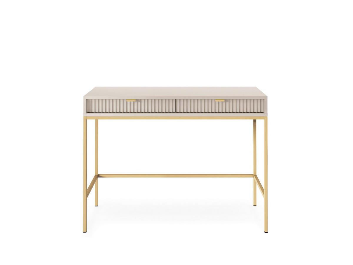 SCHMINKTISCH Kioto in Kaschmir und mit Metallbeinen - Kaschmir/Goldfarben, Holzwerkstoff/Metall (50/104/77cm) - Ravio