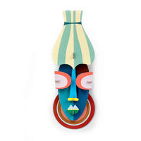 WANDDEKO Manhattan-Maske 19/7 cm - Blau/Pink, Wellpappe (19/7/50cm) - KUNSTLOFT