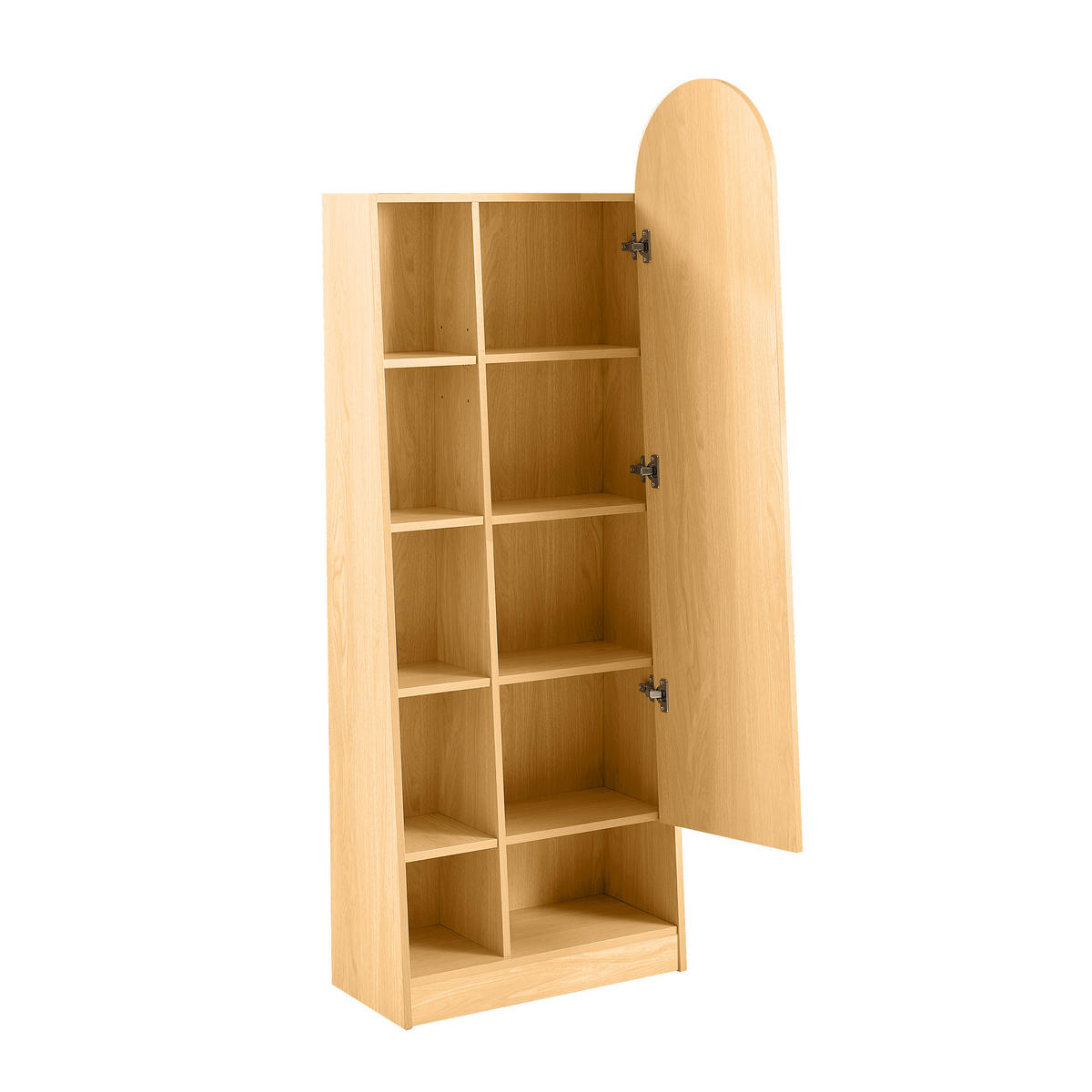 SCHUHSCHRANK Spiegel Holzoptik Hochschrank Stauraum - Naturfarben, Holzwerkstoff (60/165/28cm) - Urban Meuble