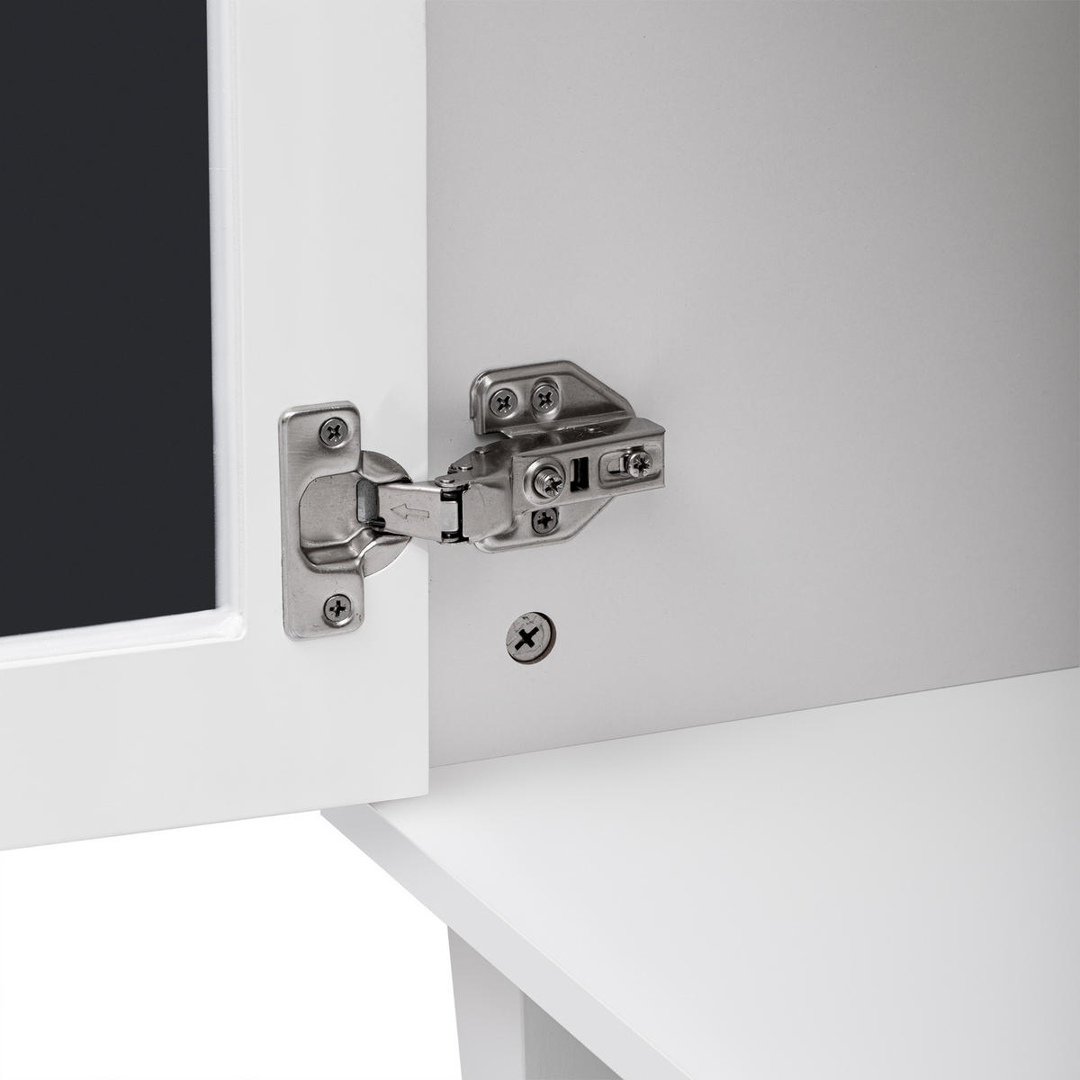 SIDEBOARD 140/40/83 cm, 4 Spiegeltüren, 2 Schubladen, MDF weiß, mit kristallförmigen Griffen, Weiß - Weiß, Holzwerkstoff (140/83/40cm) - Redom