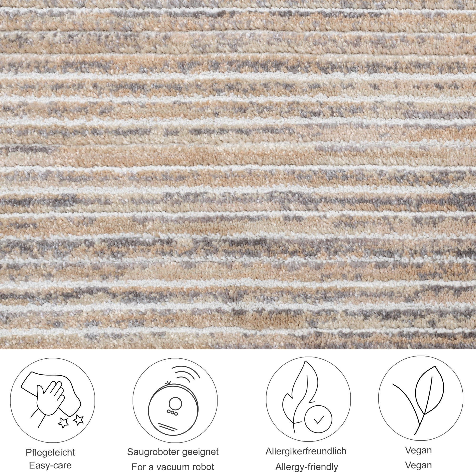 Thumbnail - Gino Falcone Flachwebeteppich, Beige, Textil, Uni, Rechteckig, 240x290 cm, Oeko-Tex®, für Fußbodenheizung geeignet, in v...