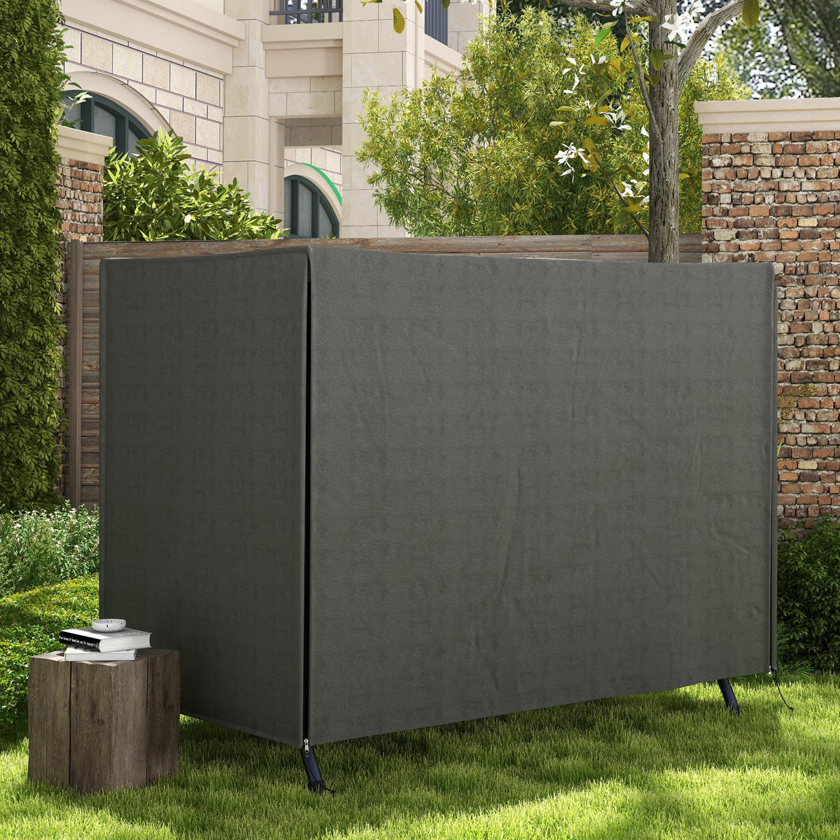 SCHUTZHÜLLE für Hollywoodschaukel aus Polyester Dunkelgrau - Dunkelgrau, Kunststoff (124/164/205cm) - Outsunny