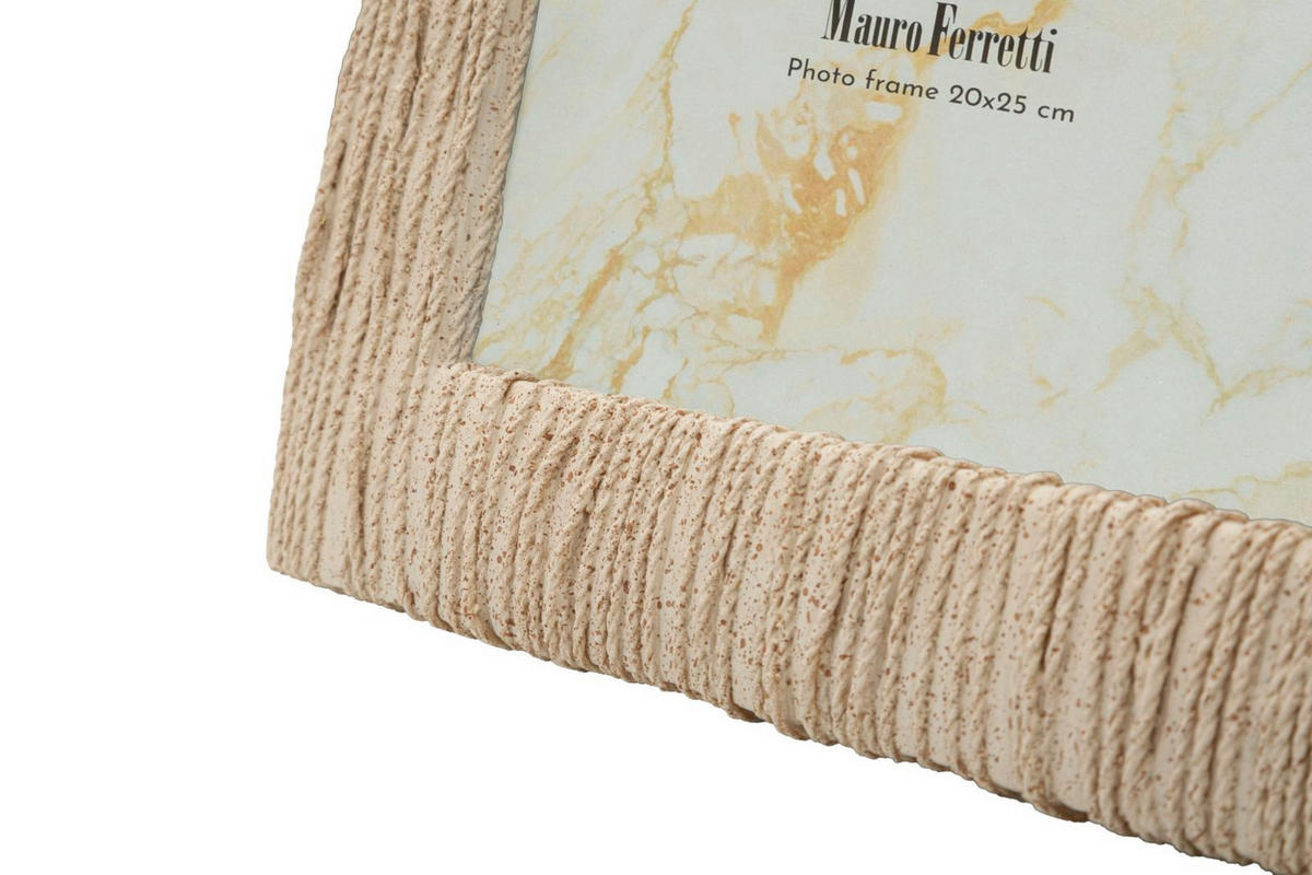 BILDERRAHMEN Sand, Fotoformat 20 x 25 cm, beige, Polyresin und Glas, Rahmen 25 x 3,2 x 31 cm - Beige, Glas/Kunststoff (25/31/3.2cm) - Mauro Ferretti