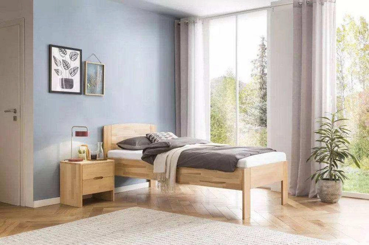 SENIORENBETT Buche Massiv Comfort 03 / 90 x 200 cm / buche-weiss-lackiert - Weiß, Holz (90/200cm) - BED BOX