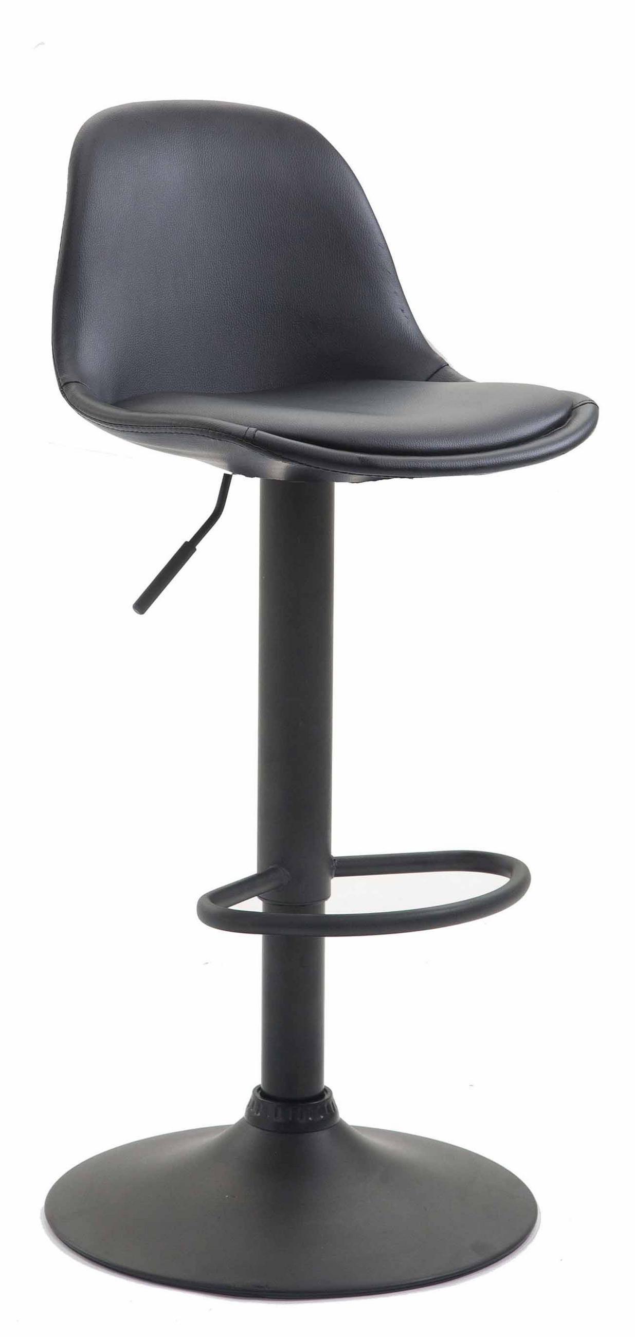 BARHOCKER Lederlook schwarz - Schwarz, Textil/Metall (39/82/43cm) - CLP