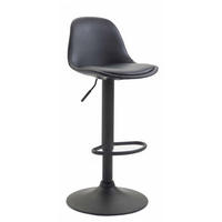 BARHOCKER Lederlook schwarz - Schwarz, Textil/Metall (39/82/43cm) - CLP