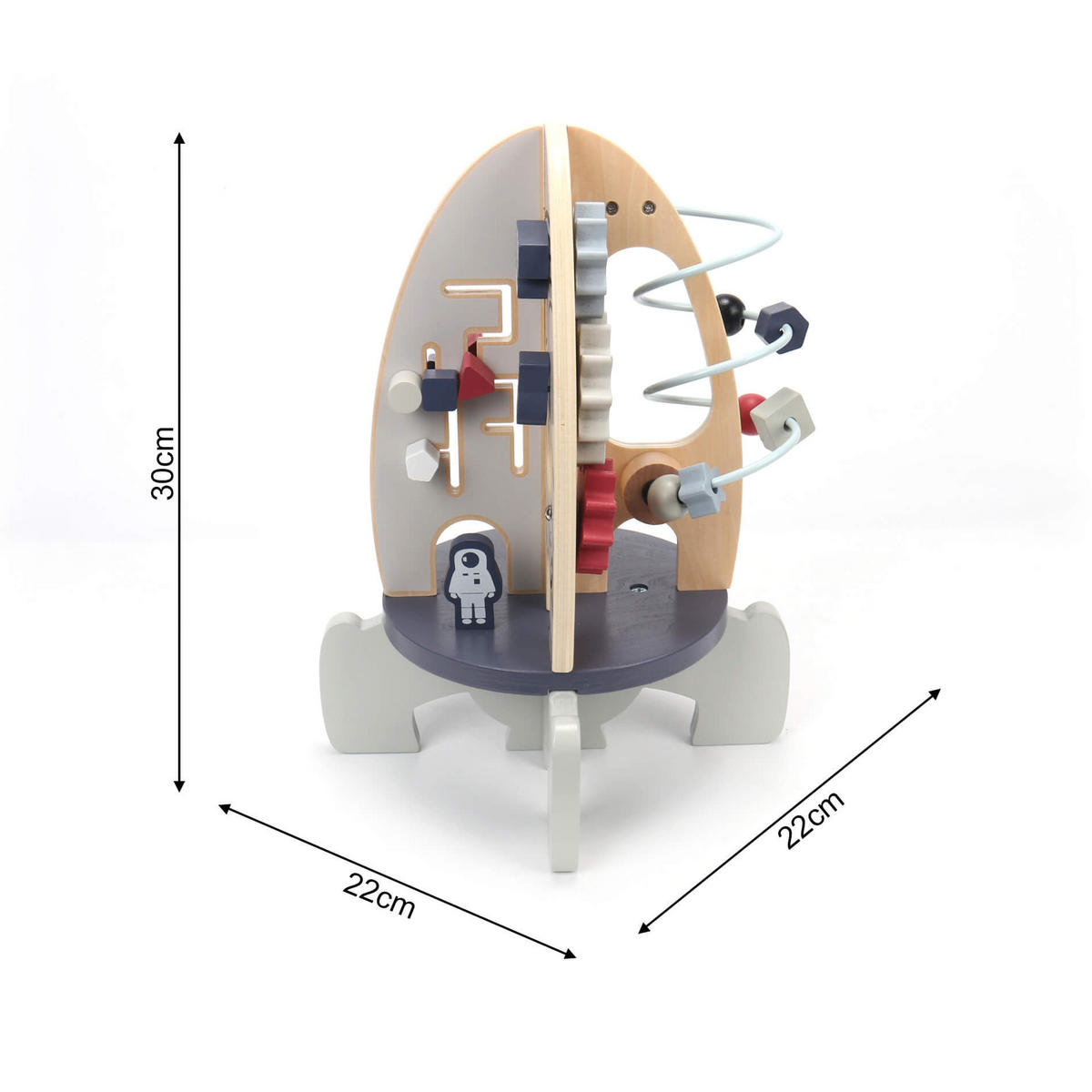 HOLZSPIELZEUG WELTRAUMRAKETE 22/22/30 cm - Multicolor, Holz (22/22cm)