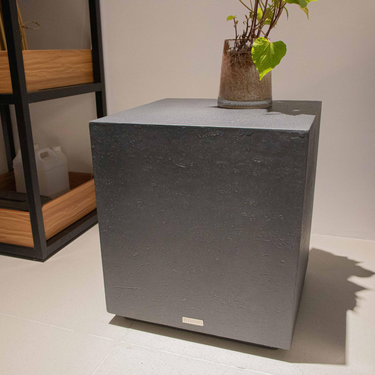 BEISTELLTISCH TEVEREaus GF-Beton, Wetterbeständig, 45x45x51 cm - Dunkelgrau, Naturmaterialien (45/45/51cm) - Elementi