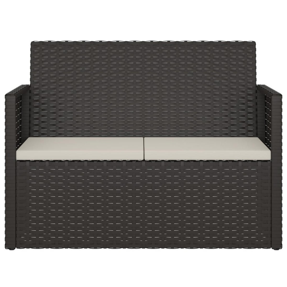 GARTENBANK mit Kissen Schwarz 105 cm Poly Rattan - Schwarz, Kunststoff (105/75/56cm) - furnicato