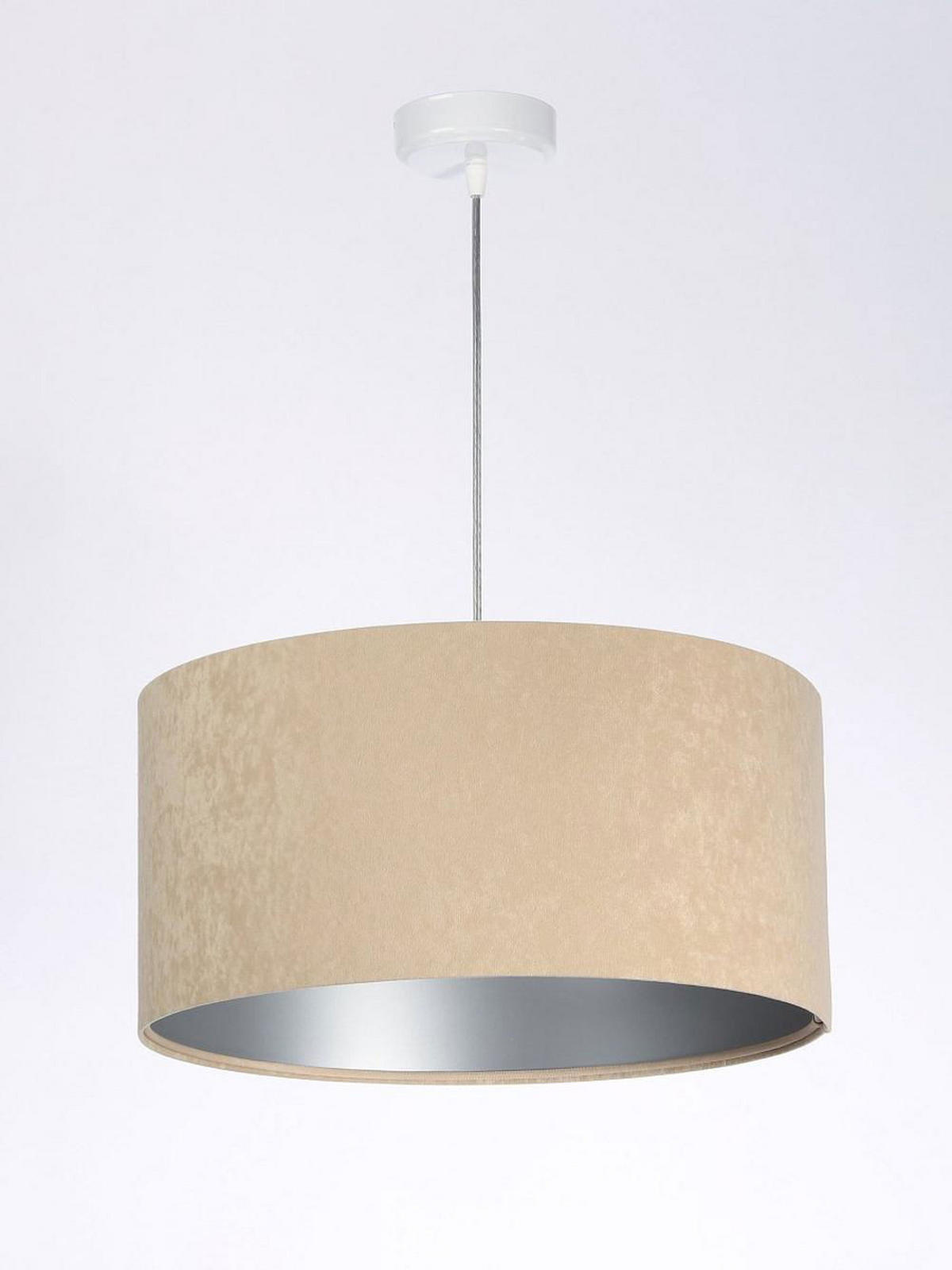 HÄNGELEUCHTE Silber 40/20 cm - Beige/Silberfarben, Kunststoff (40/0.6/20cm) - ONZENO