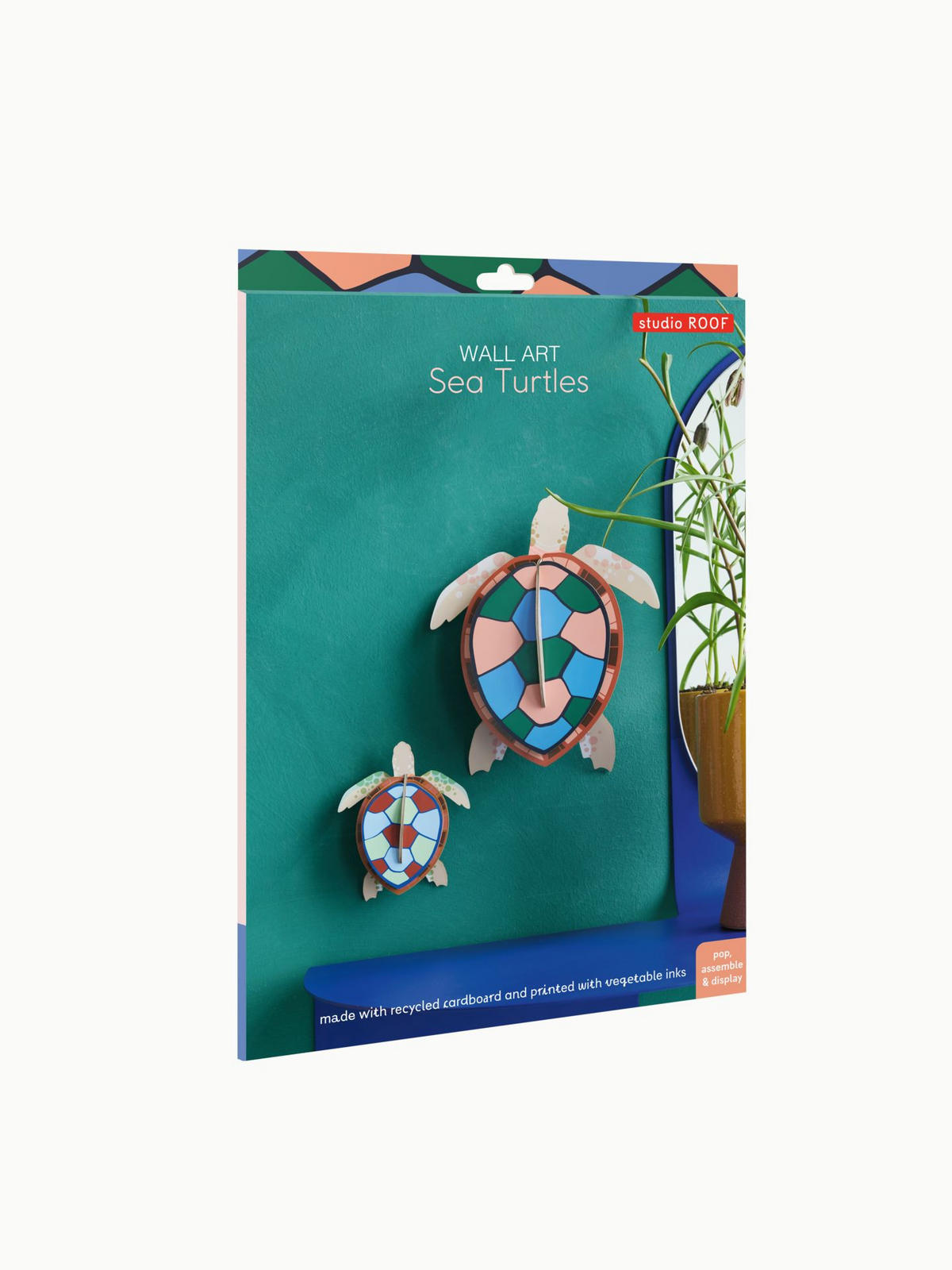 WANDSKULPTUR Bunt 7,5/22 cm - Multicolor, Wellpappe (7.5/22/18cm) - Studio Roof