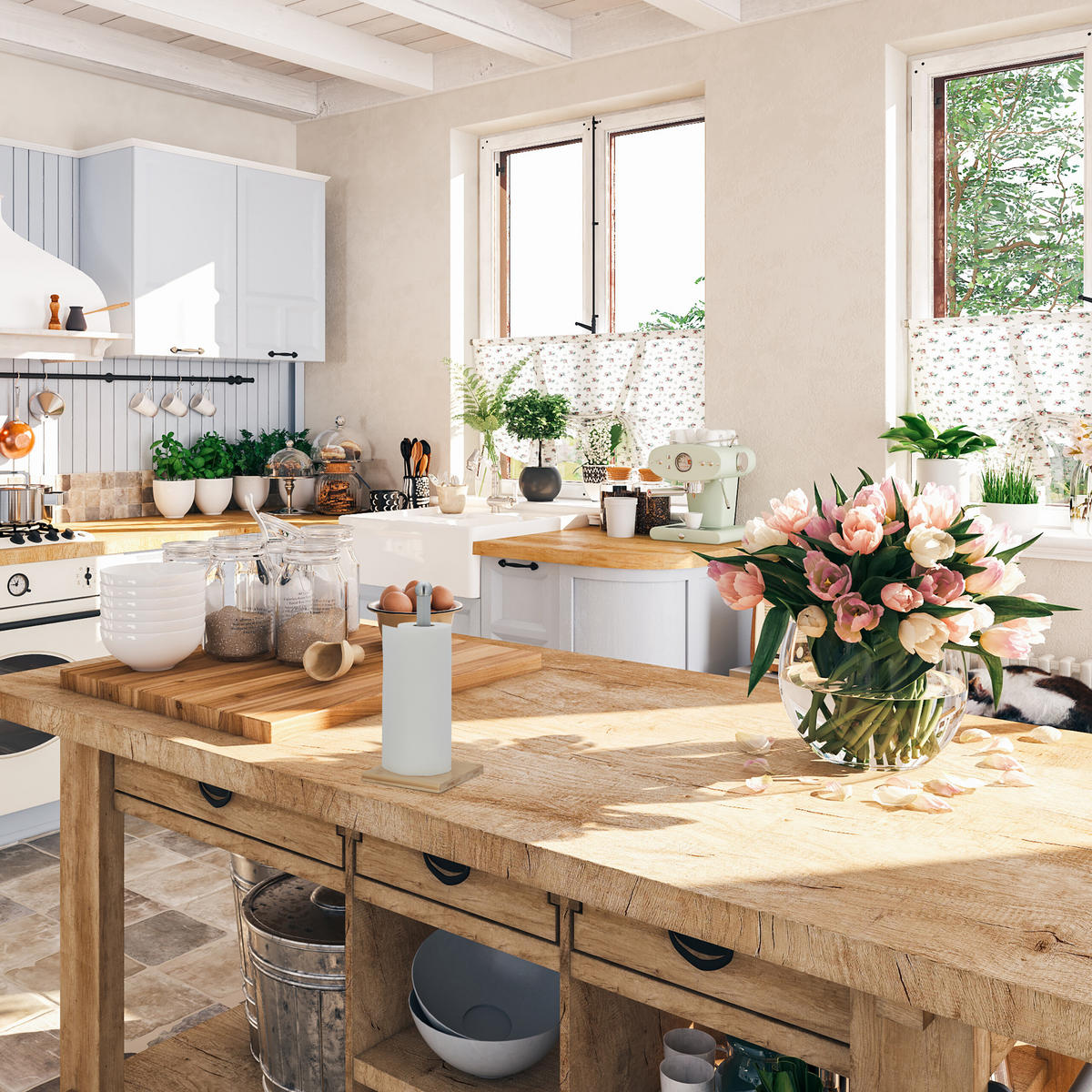 KÜCHENROLLENHALTER - Multicolor, Holz/Metall (16/35/16cm) - Relaxdays