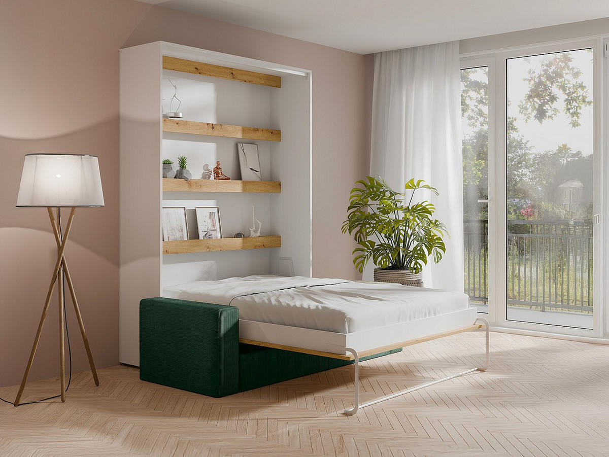 SCHRANKBETT - -Sitzer - Holz, Platte - Naturfarben Hell, Weiß - - Naturfarben/Weiß, Holz (239.2/200cm) - Vente-Unique