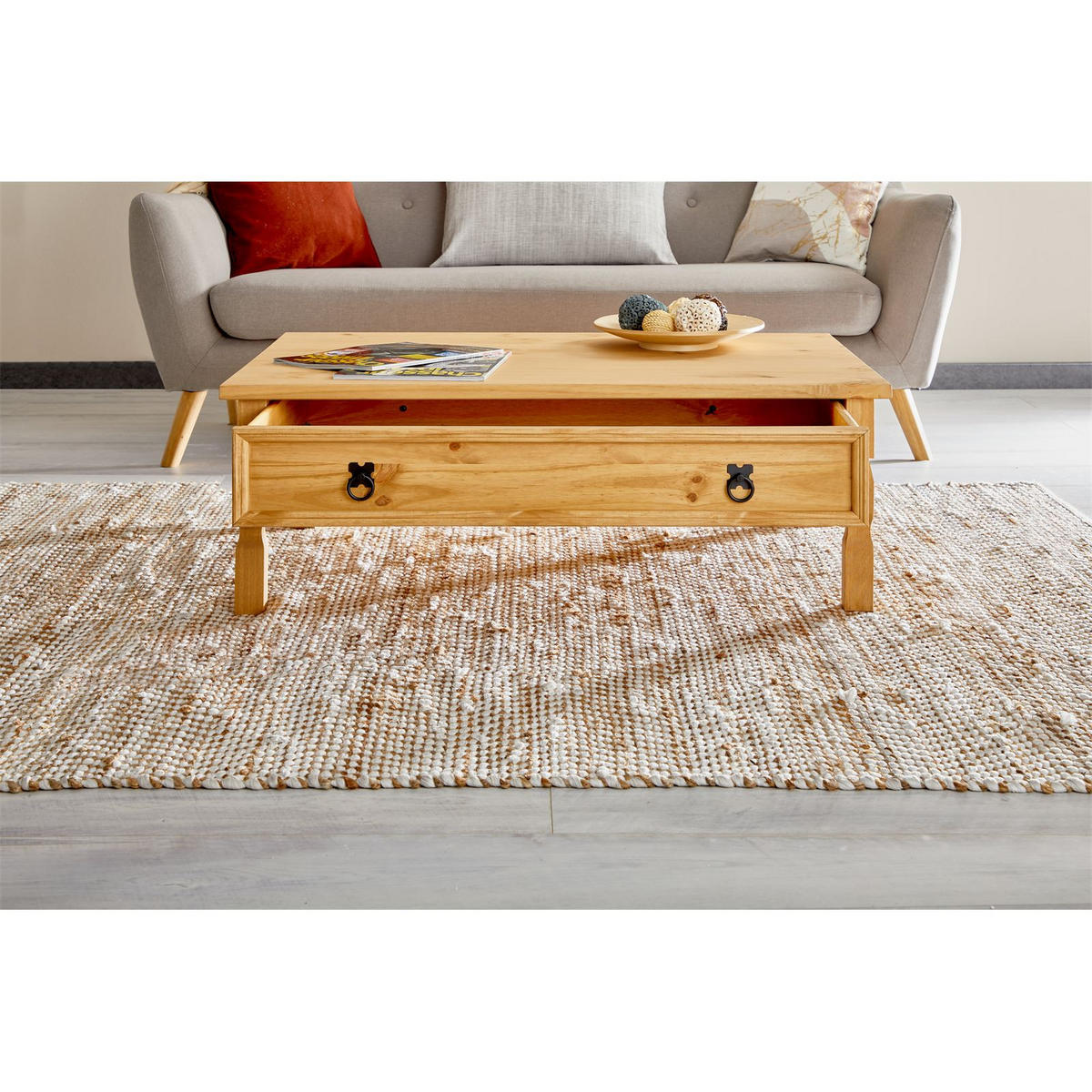 COUCHTISCH TEQUILA - Kieferfarben, Holz (65/100/37cm) - IDIMEX