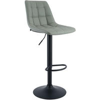 BARHOCKER Lederlook Grau - Schwarz/Grau, Textil/Metall (44/108/50cm) - CLP