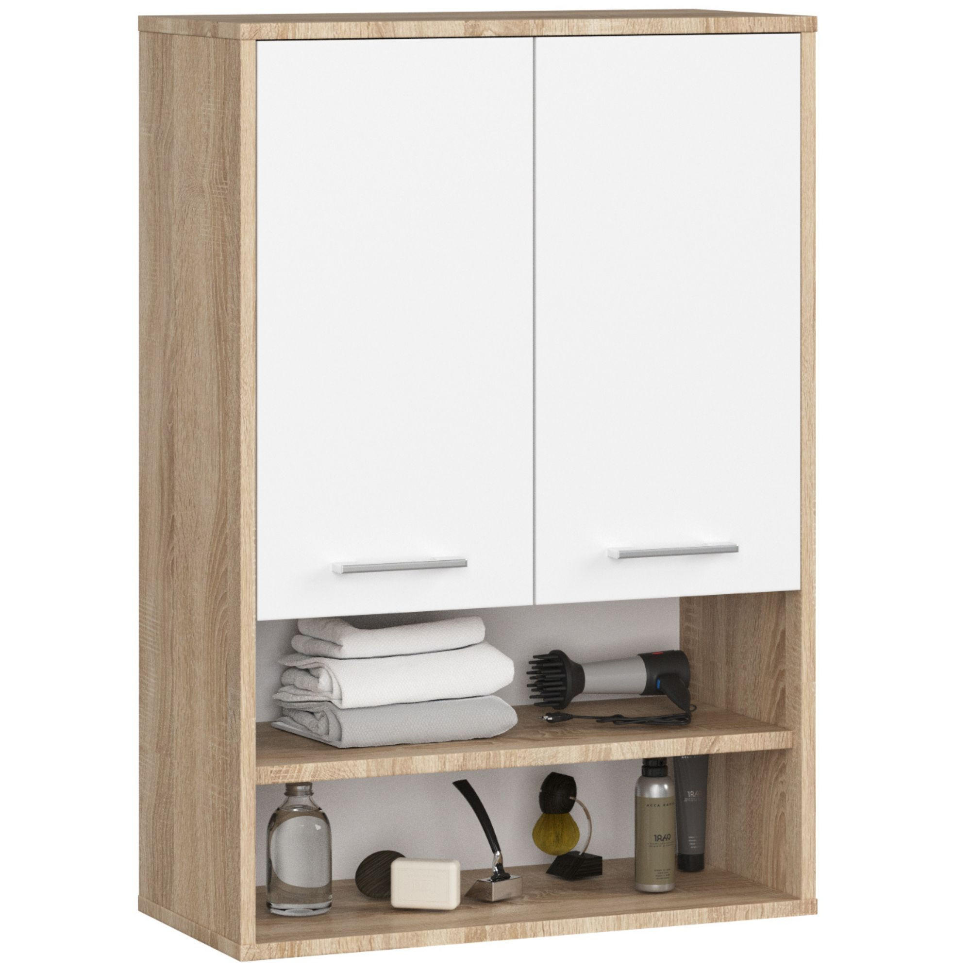 Akord Hängeschrank Sonoma Eiche, Weiß 64x94x30 cm