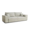 SOFA MIT SCHLAFFUNKTION Milos Creme Webstoff - Creme/Schwarz, Holz/Holzwerkstoff (255/70/105cm) - Maison de Reve