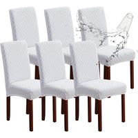 STUHLHUSSE Premium Wasserdicht Stretch Stuhlbezug Weiß 6 Stück - Weiß, Textil (45/45cm) - Kaket