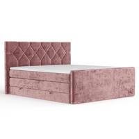 BOXSPRINGBETT Toma Rosa 140/200 cm - Schwarz/Rosa, Holz/Holzwerkstoff (140/200cm) - Maison de Reve