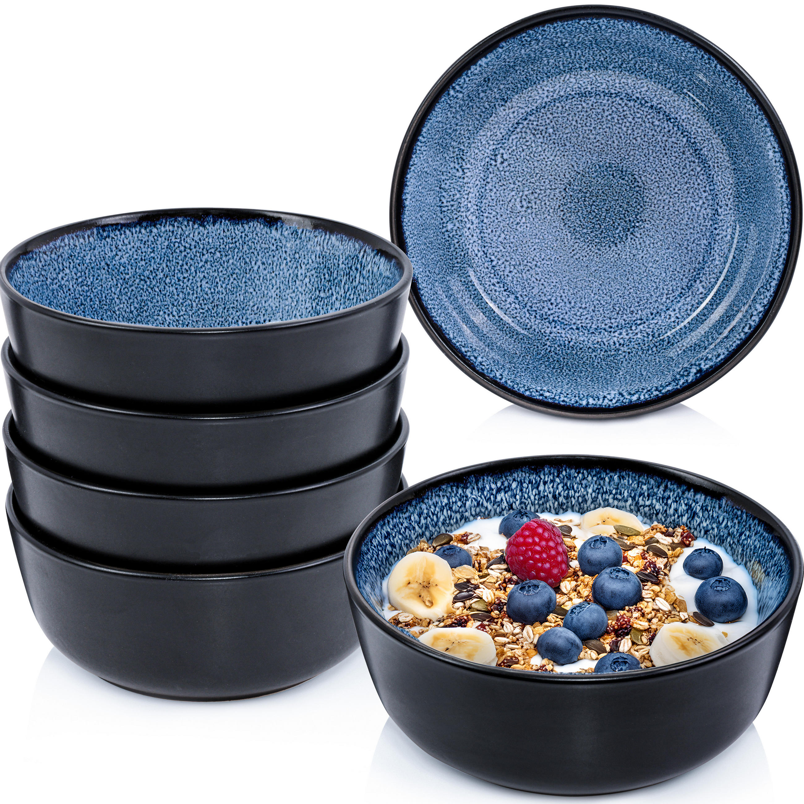SCHALEN SET ARUBA - 6 teilig aus Steingut - Blau, Keramik (21cm) - Sänger