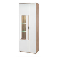 VITRINE Scala Eiche Sanremo / weiß 73 / 37 / 202cm - Eichefarben/Weiß, Holz/Holzwerkstoff (73.4/202.4/37.2cm) - Feldmann-Wohnen