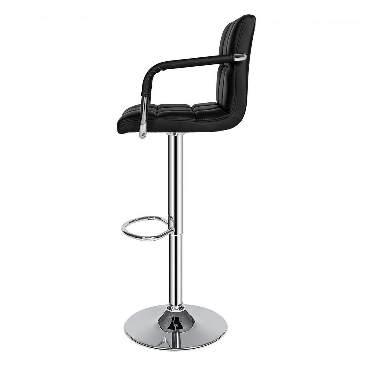 BARHOCKER 2er Set Harald,Sitzhöhe 62,5 - 82,5 cm,schwarz - Schwarz, Textil (42/114/37cm) - tectake