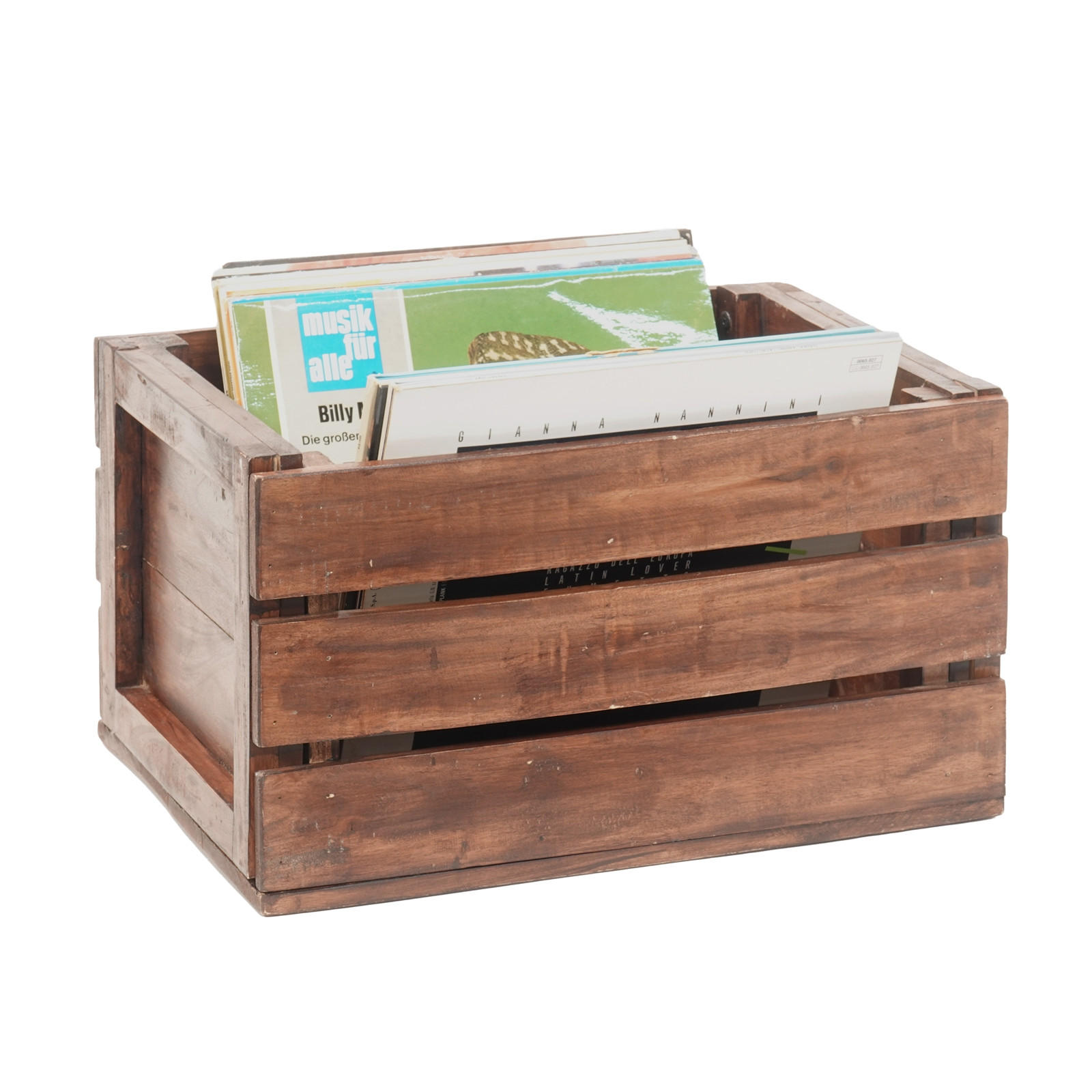 Creedwood Schallplattenkiste Dunkelbraun 47x26x35 cm