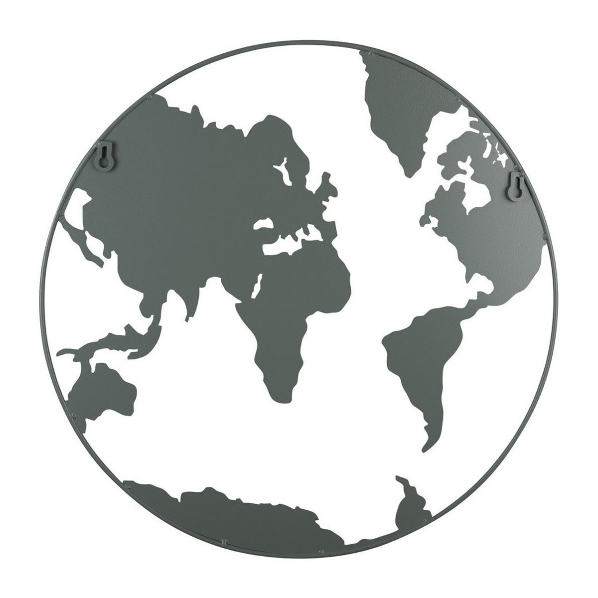 METALLTAFEL Notizen Erde World Ø 50 cm - Grau, Metall (50/50/0.6cm)