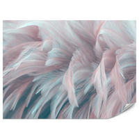 FOTOTAPETE für Schlafzimmer Pastell Federn Zart Rosa Blau 250x175 - Blau/Violett, Papier (250/175cm) - Muralo
