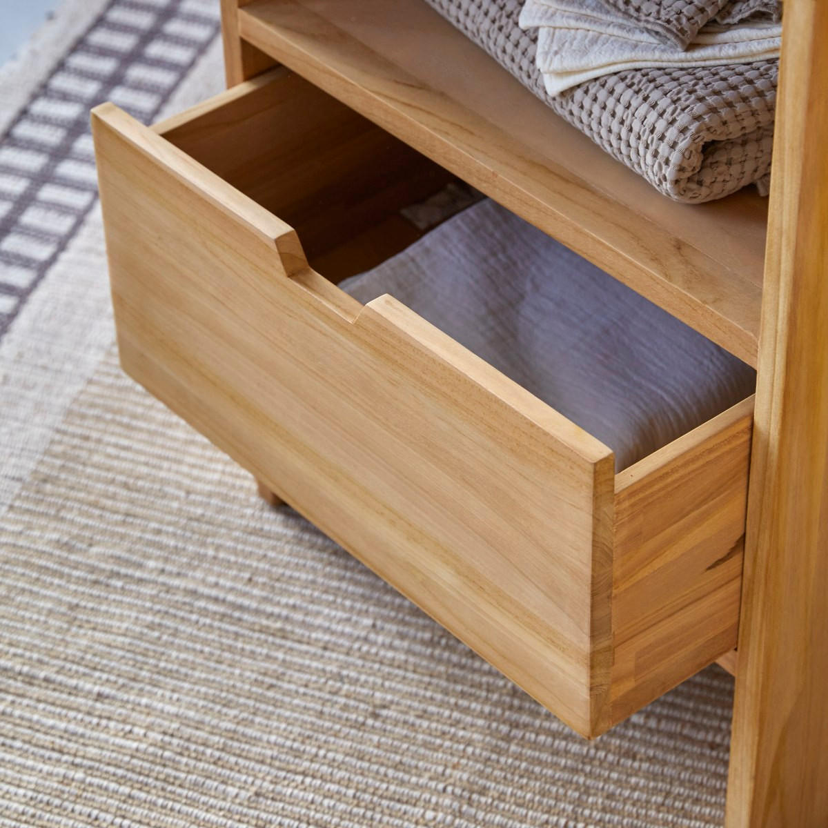 WASCHTISCHUNTERSCHRANK Kwarto Natur aus Teak - Naturfarben, Holz (60/78/50cm) - Tikamoon