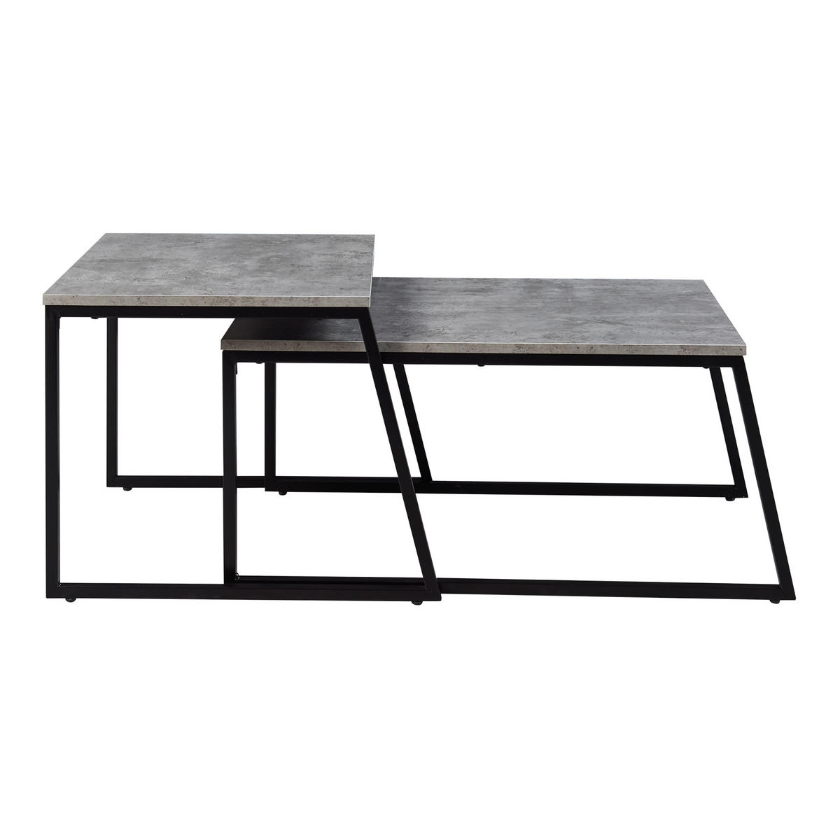 SATZTISCH-SET 2 TLG. Hyllestad - Schwarz/Grau, Holzwerkstoff/Metall (83/50/38cm) - [en.casa]