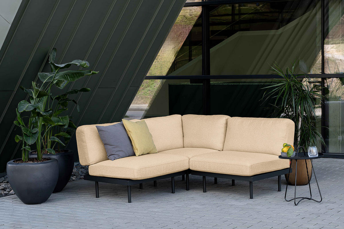 OUTDOOR-ECKSOFA - Beige, Textil/Metall (172/80/172cm) - home24