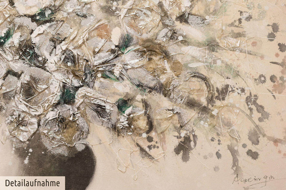 ÖLGEMÄLDE 120/60 cm - Beige/Schwarz, Holz/Textil (1.6/60cm) - KUNSTLOFT