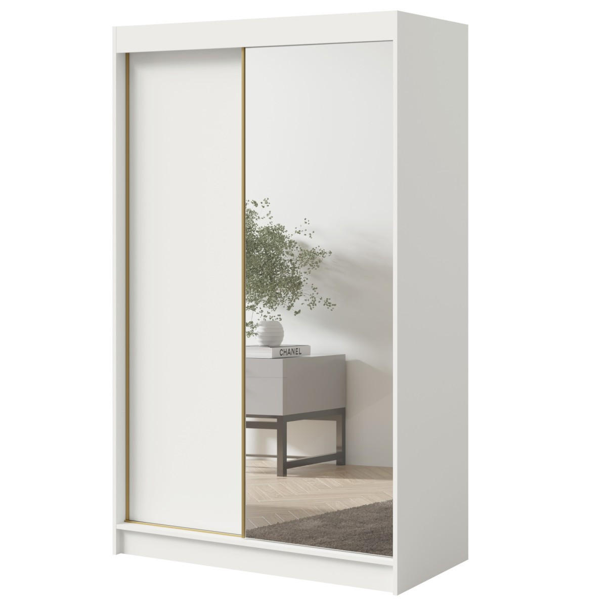 mzm24 Schwebetürenschrank Weiß 120x200x60 cm