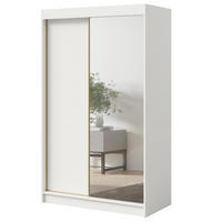 SCHWEBETÜRENSCHRANK mit Spiegel Fiore 2D1L 120 Weiß/Gold - Goldfarben/Weiß, Holzwerkstoff/Metall (120/200/60cm) - mzm24