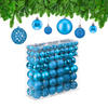 150-TLG.WEIHNACHTSKUGELN-SET - Türkis, Kunststoff (6/7/6cm) - Relaxdays