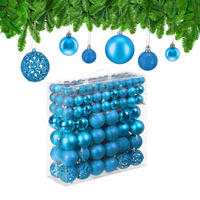150-TLG.WEIHNACHTSKUGELN-SET - Türkis, Kunststoff (6/7/6cm) - Relaxdays