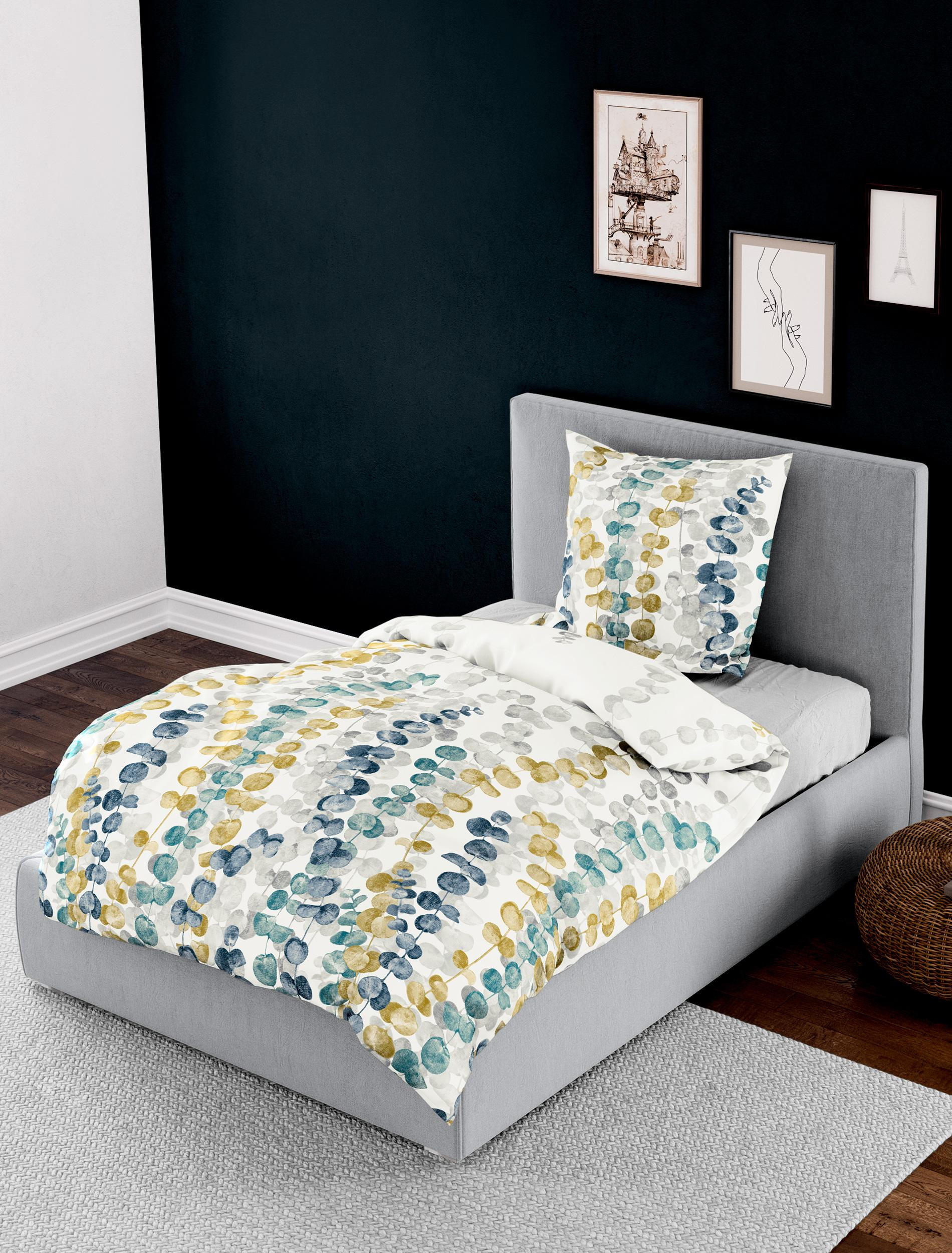 BETTWÄSCHE Mako-Satin 3975 - Blau, Textil (155/220cm) - Bierbaum