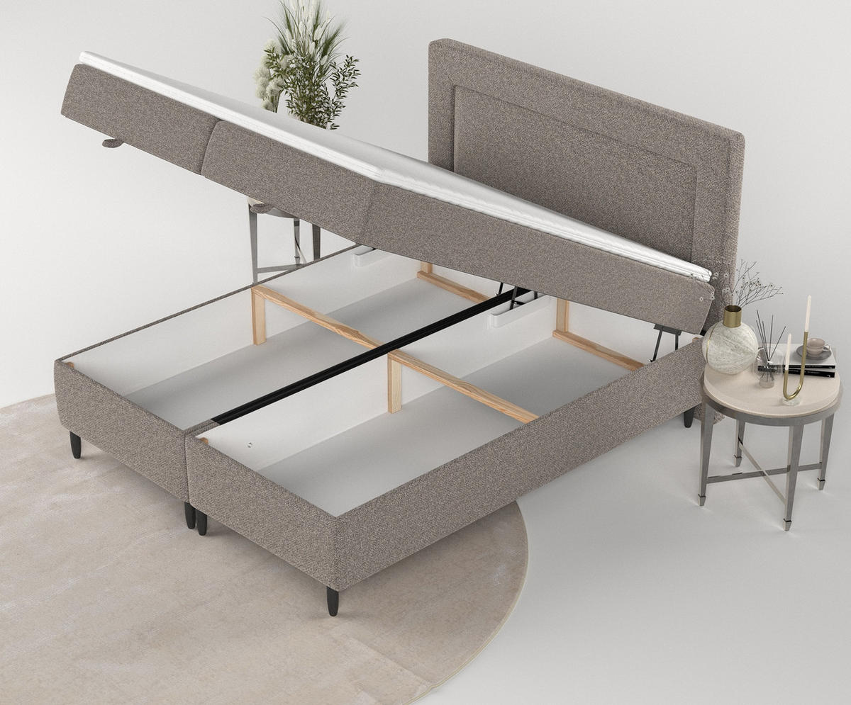 BOXBETT Nea Braun 180/200 cm - Schwarz/Braun, Holz/Holzwerkstoff (180/200cm) - Maison de Reve