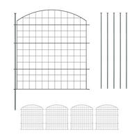 TEICHZAUN-SET - Schwarz, Metall (375/79cm) - Relaxdays