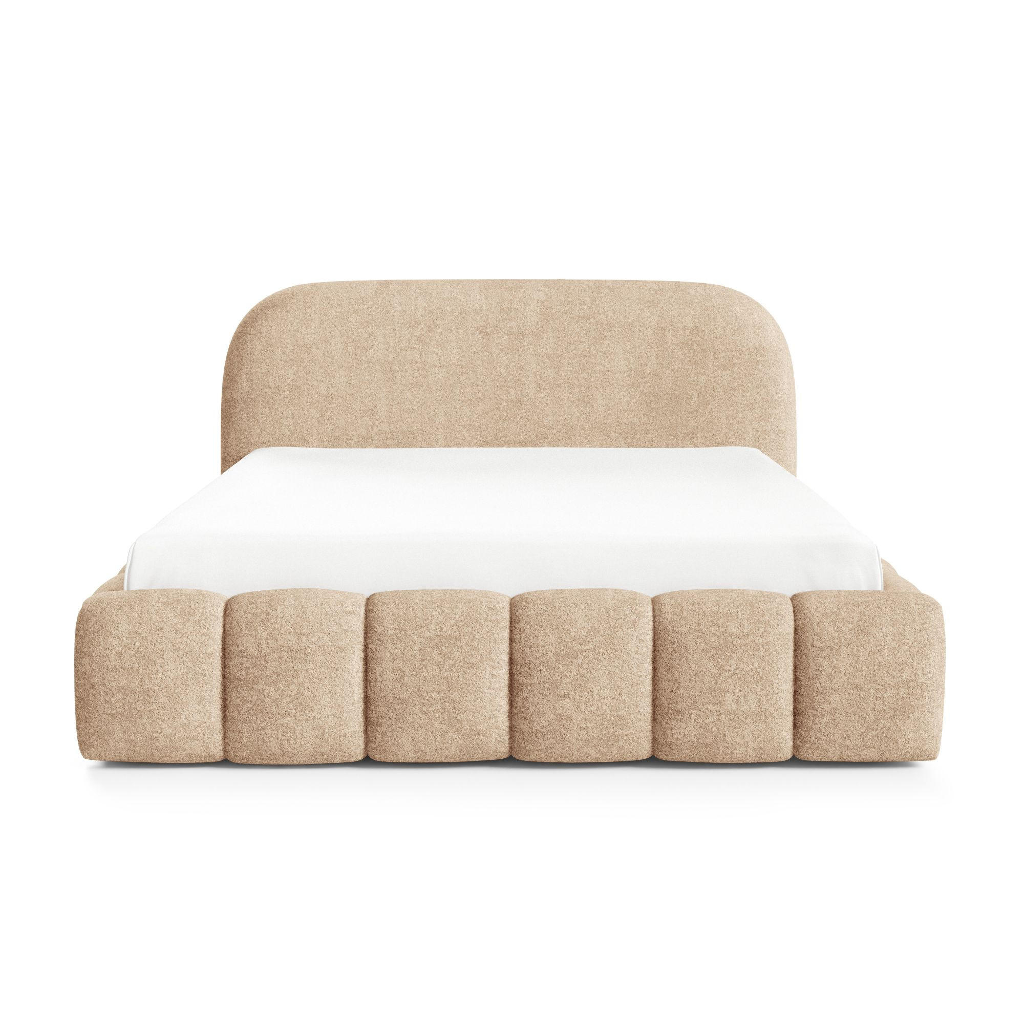 POLSTERBETT BELLURE mit Bettkasten 180x200,Doppelbett mit Stauraum,Lattenrost,Boxspringbett-Optik,ohne Matratze-Beige - Beige, Holz (180/200cm) - Furnistar