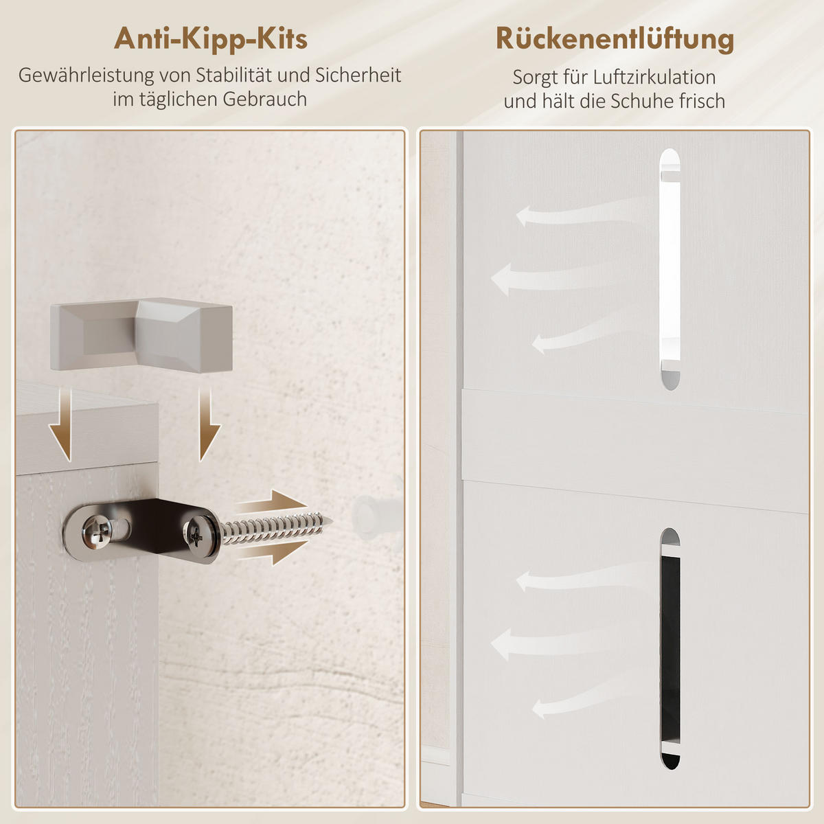 SCHUHSCHRANK Weiß 34.5/72.0/103.0 cm - Weiß, Holzwerkstoff (72/103/34.5cm)