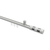 INNENLAUF-GARDINENSTANGEN-SET Sonius Mavell 160 cm, 1-läufig, 20 mm Ø Weiß - Chromfarben/Weiß, Metall (160cm) - INTERDECO